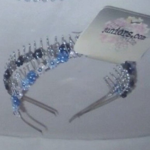 Vintage Rare 2 Pc Beaded Flowers Fun Fashion Metal Silver Sexy Bandeau Headband main image 4